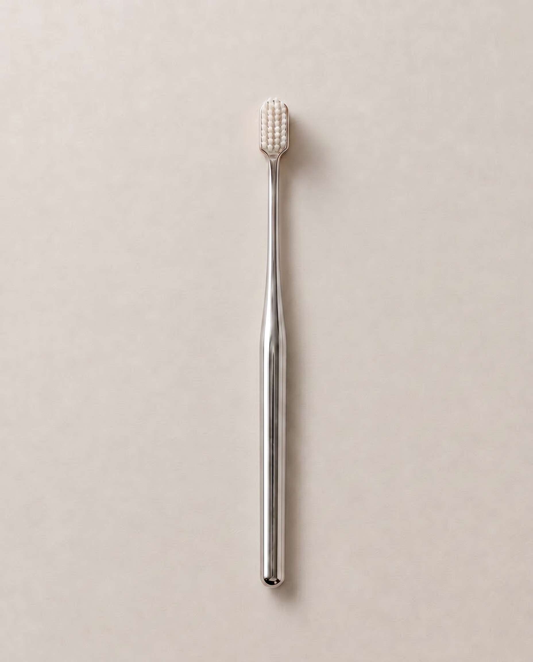 RED LEATHER CASE & SILVER TOOTHBRUSH